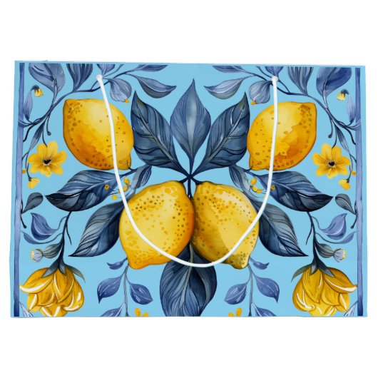 Lemons Motif Große Geschenktüte (Rückseite)