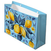 Lemons Motif Große Geschenktüte (Vorderseite Schrägansicht)