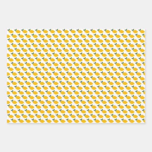 Lemons Muster Niedlich CUSTOM Brautparty Geburtsta Geschenkpapier Set (Vorderseite 3)