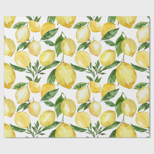 Lemons nahtloses Muster auf transparentem Hintergr Geschenkpapier (Flach)