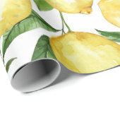 Lemons nahtloses Muster auf transparentem Hintergr Geschenkpapier (Rolleneckpunkt)