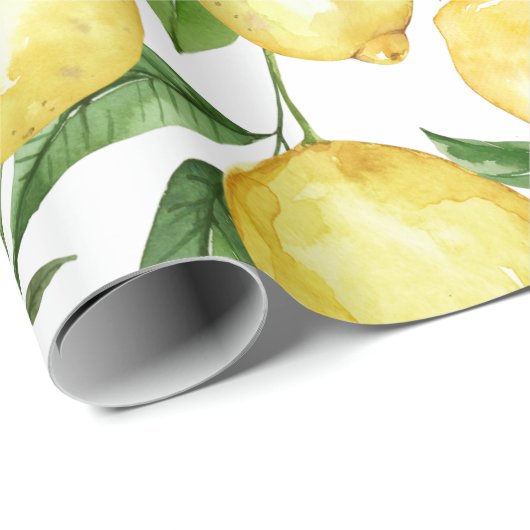 Lemons nahtloses Muster auf transparentem Hintergr Geschenkpapier (Rolleneckpunkt)