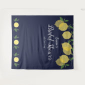 Lemons Navy Blue Brautparty Foto Hintergrund Wandteppich (Vorderseite (Horizontal))