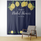 Lemons Navy Blue Brautparty Foto Hintergrund Wandteppich (Beispiel)
