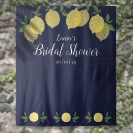 Lemons Navy Blue Brautparty Foto Hintergrund Wandteppich