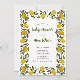 Lemons Niedlich CUSTOM QR Code BABY SHOWER Einladung