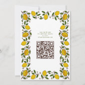 Lemons Niedlich CUSTOM QR Code BRAUTPARTY Einladung (Rückseite)