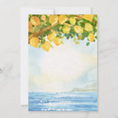 Lemons Ocean Champagne Glass Wedding RSVP Einladung (Rückseite)