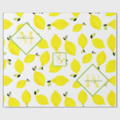 Lemons Ombre Monogram in Hellgelb grün Geschenkpapier (Flach)