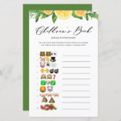 Lemons & Orange Emoji Pictionary Baby Showspiel (Vorne/Hinten)