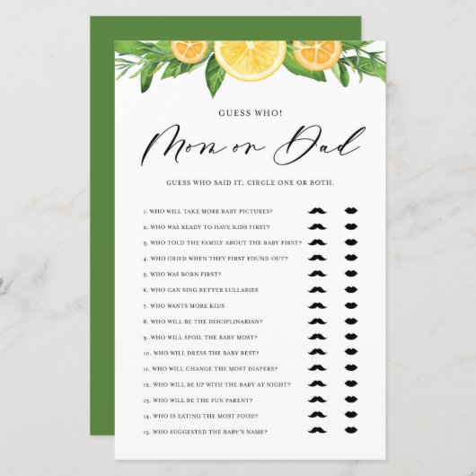 Lemons & Orangen Mama oder Vater sagte er sagte, s (Vorne/Hinten)