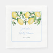 Lemons Pale Blue Boy Baby Dusche Party Serviette (Vorderseite)