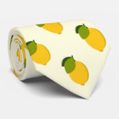 Lemons Pattern Cute Yellow and Green Citrus Fruit Krawatte (Gerollt)