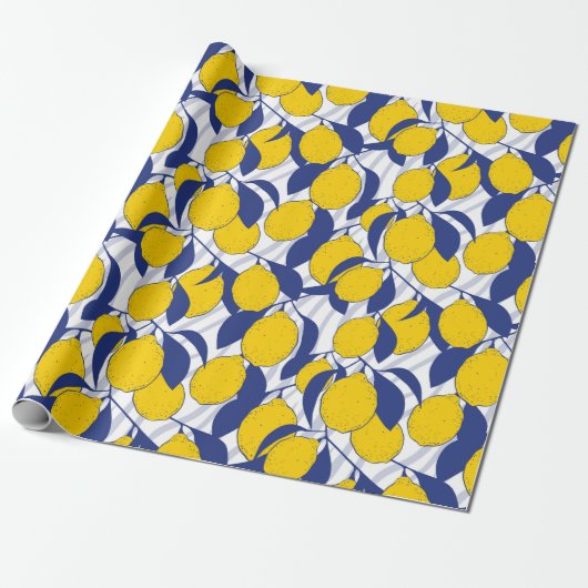 Lemons Pattern Geschenkpapier (Ungerollt)