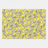 Lemons Pattern Yellow Geschenkpapier Set (Vorderseite 3)