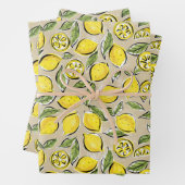 Lemons Pattern Yellow Geschenkpapier Set (Beispiel)
