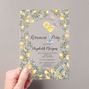 Lemons Peacock Cocktail-Rente Acryleinladungen