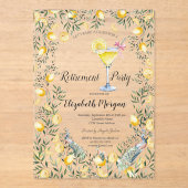 Lemons Peacock Cocktail-Rente Acryleinladungen (Vorderseite)