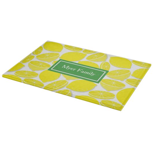 Lemons Personalisiert Glass Cutting Board Schneidebrett (Ecke)