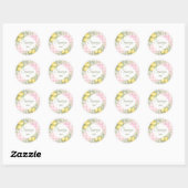 Lemons pink gingham squeeze me party favor runder aufkleber (Blatt)