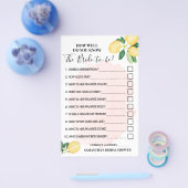 Lemons Pink Wie gut kennen Sie Bride Shower Game Flyer (Einzeln)