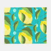 Lemons Polka Dot: Blue Background. Fleecedecke (Vorderseite (Horizontal))