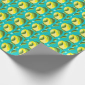 Lemons Polka Dot: Blue Background. Geschenkpapier (Ecke)