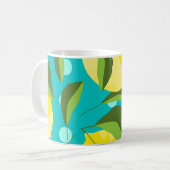 Lemons Polka Dot: Blue Background. Kaffeetasse (Vorderseite Links)