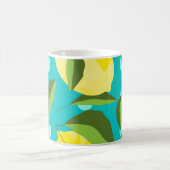 Lemons Polka Dot: Blue Background. Kaffeetasse (Mittel)