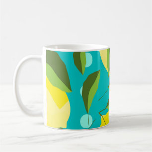 Lemons Polka Dot: Blue Background. Kaffeetasse