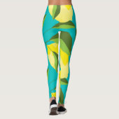 Lemons Polka Dot: Blue Background. Leggings (Rückseite)