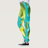 Lemons Polka Dot: Blue Background. Leggings (Links)