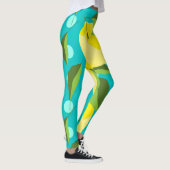 Lemons Polka Dot: Blue Background. Leggings (Rechts)