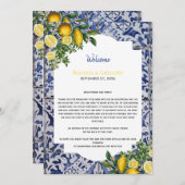 Lemons Portugiesisch Tiles Wedding Willkommensreis Programm (Vorne/Hinten)