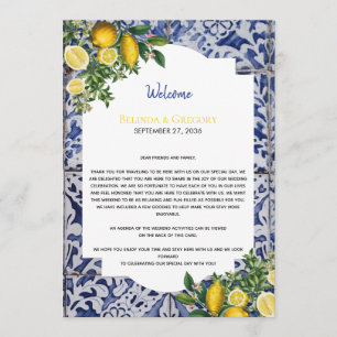 Lemons Portugiesisch Tiles Wedding Willkommensreis Programm