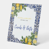 Lemons Portugiesische Tiles Wedding Cards & Gifts Sockelschild (Vorderseite)