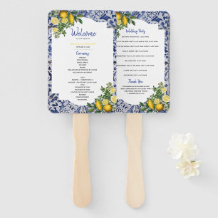Lemons portugiesisches Tiles Wedding Programm Fächer