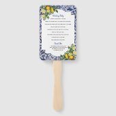 Lemons portugiesisches Tiles Wedding Programm Fächer (Rückseite)