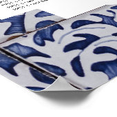 Lemons Portuguese Tiles Wedding Seating Chart Poster (Ecke)