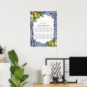 Lemons Portuguese Tiles Wedding Seating Chart Poster (Heimbüro)