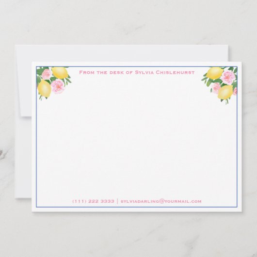 Lemons Positano Blue Italian Tiles Brautparty Dankeskarte (Vorderseite)