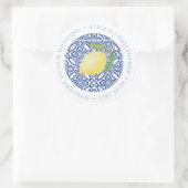 Lemons Positano Willkommen bei unserer Hochzeit au Runder Aufkleber (Tasche)