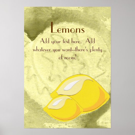 Lemons Poster (Vorne)