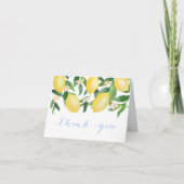 Lemons Powder Blue Citrus Baby oder Brautparty Dankeskarte (Vorderseite)