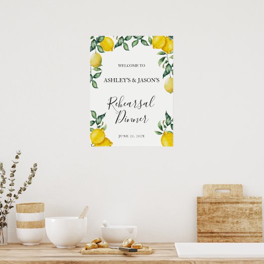 Lemons Probe Abendessen Willkommenszeichen Poster (Küche)