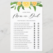 Lemons raten, wer Mama oder Vater Baby Showspiel (Vorderseite)