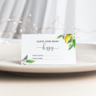 Lemons raten, wie viele Küsse Bridgame Begleitkarte