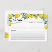 Lemons-Rezept-Brautparty Begleitkarte (Vorne/Hinten)