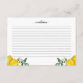 Lemons-Rezept-Brautparty Begleitkarte (Rückseite)