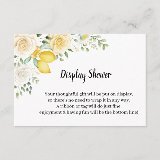 Lemons&Rose Brautparty-Einschließungskarte anzeige Begleitkarte (Vorderseite)